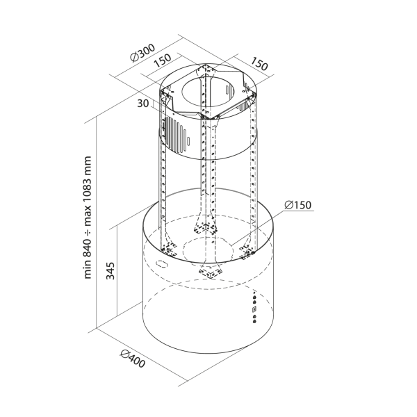 Okap kuchenny Toflesz - Cylinder Inox